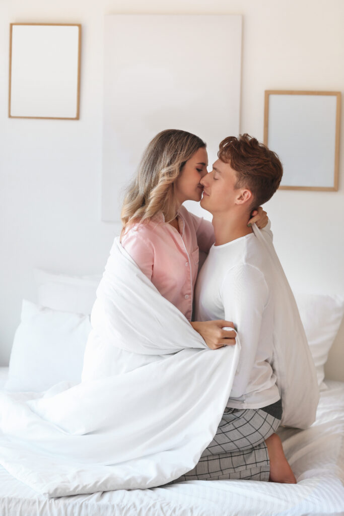 Intimacy in a relationship in the bedroom